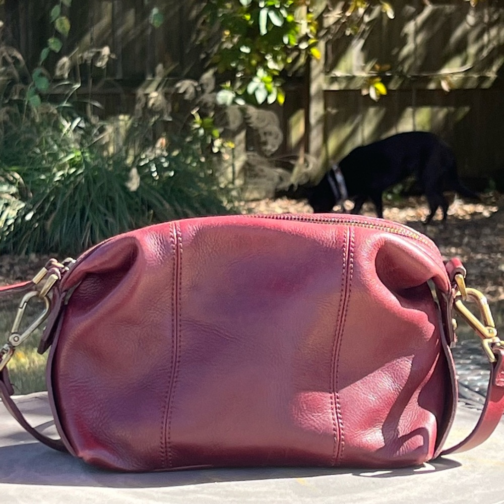 MADEWELL Mini Glasgow Leather Crossbody, red English saddle - Picture 2 of 11